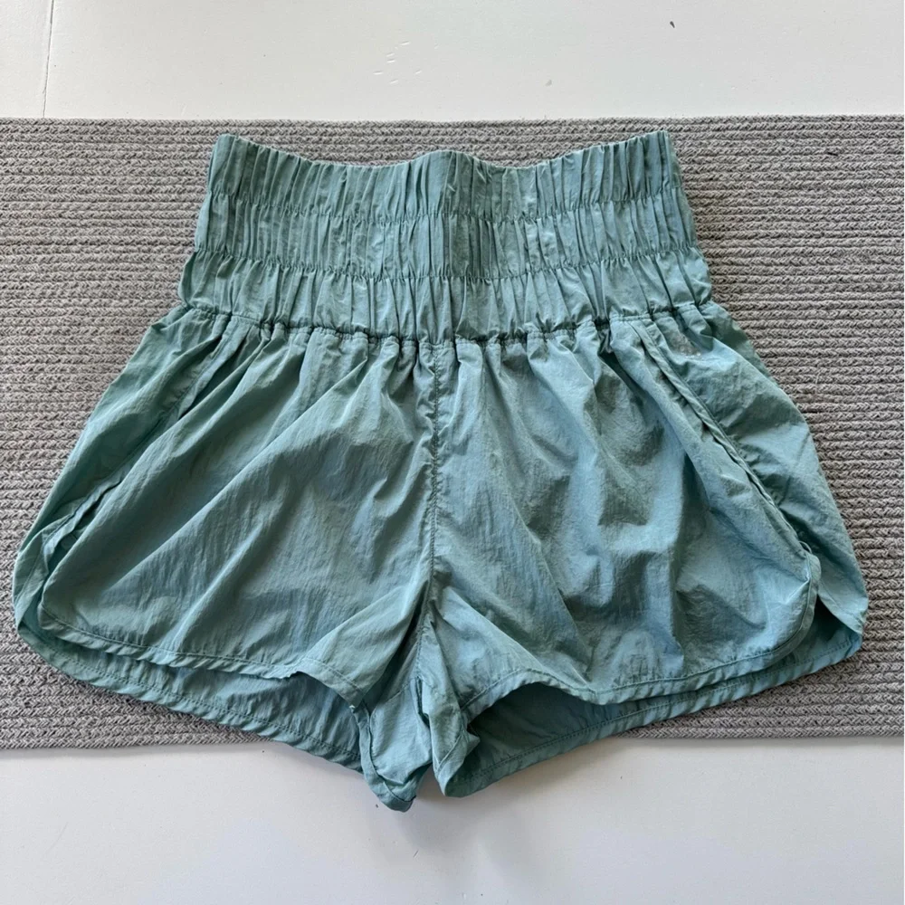 Free People Movement The Way Home Short Turquoise High Waist Running Shorts Sz M